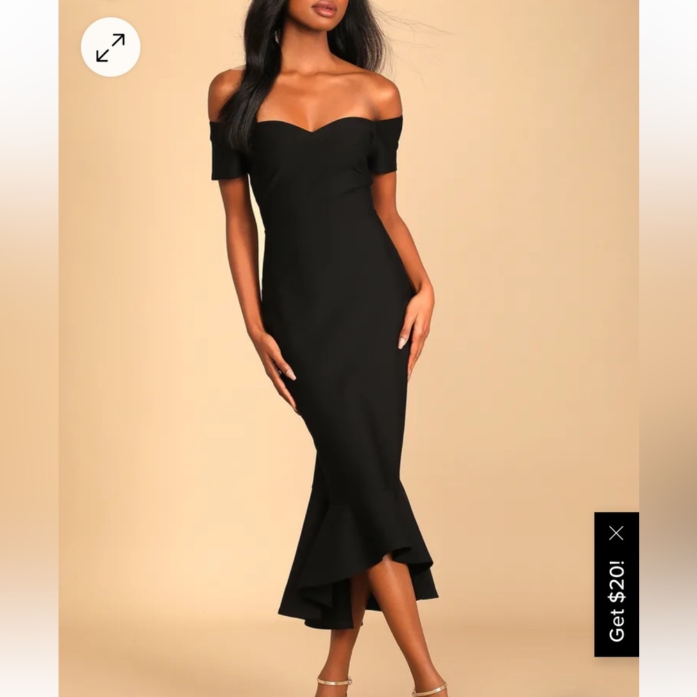 lulu’s how much i care black midi dress